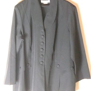 Allison Woods 14W Black Long Suit Jacket Plus Funeral